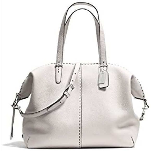 Coach Handbags - Coach Bleeker Large Porcelain Leather Satchel
